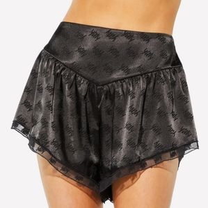 Yitty Satin Pretty Flowy Shorts black XL